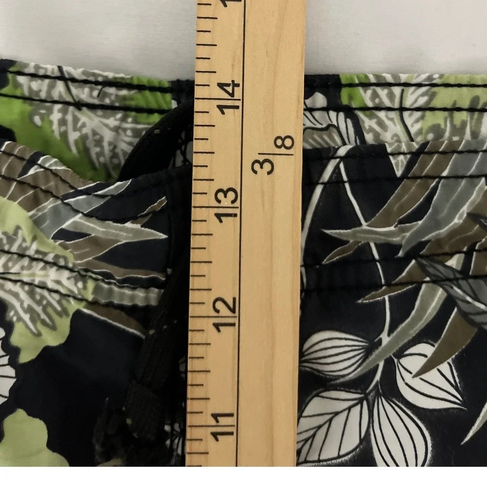 Tommy Bahama Relax Mens XL Swim Trunks Black Lime Green Tropical‎ Floral Shorts